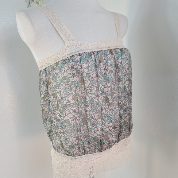 WISH ROMANTIC LACE SHEER SILKY FEEL VINTAGE INSPIRED FLORAL WOMEN'S SIZE XS - Picture 12 of 16